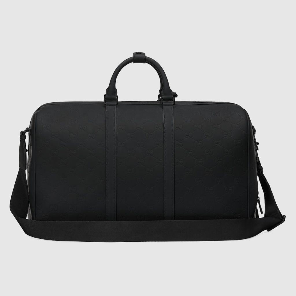 Gucci Rubber-Effect Large Duffle Bag Black For Men 20.5 In/ 52 Cm 771237 AAC4D 1000