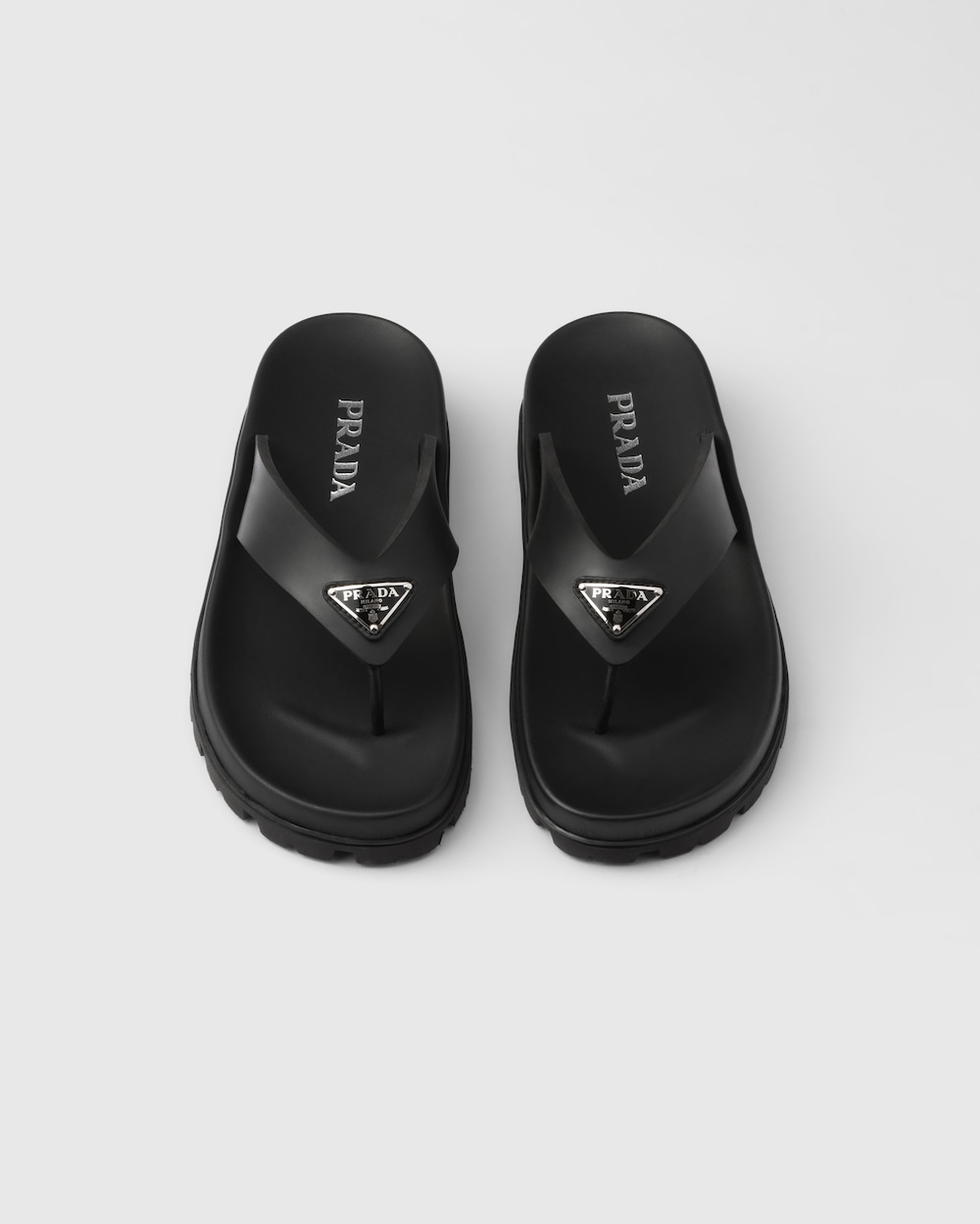 Prada Rubber Thong Sandals Black For Women 1Y420N_3LKK_F0002_F_020