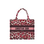 Christian Dior Small Dior Book Tote Bag Burgundy Multicolor For Women M1265ZRHM_M974- 10.5 Inches/ 26.5 Cm