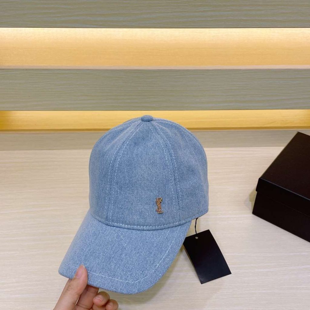 Saint Laurent Baseball Cap Cassandre Blue For Women