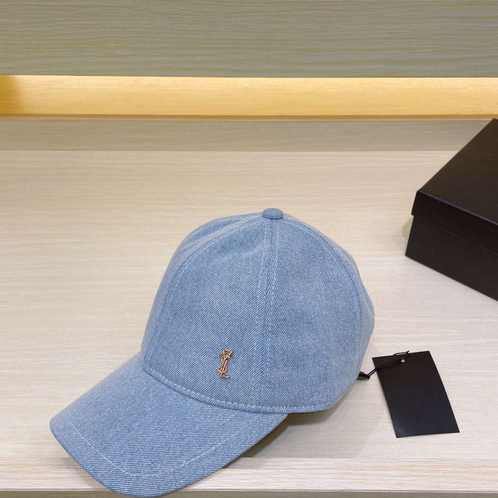 Saint Laurent Baseball Cap Cassandre Blue For Women