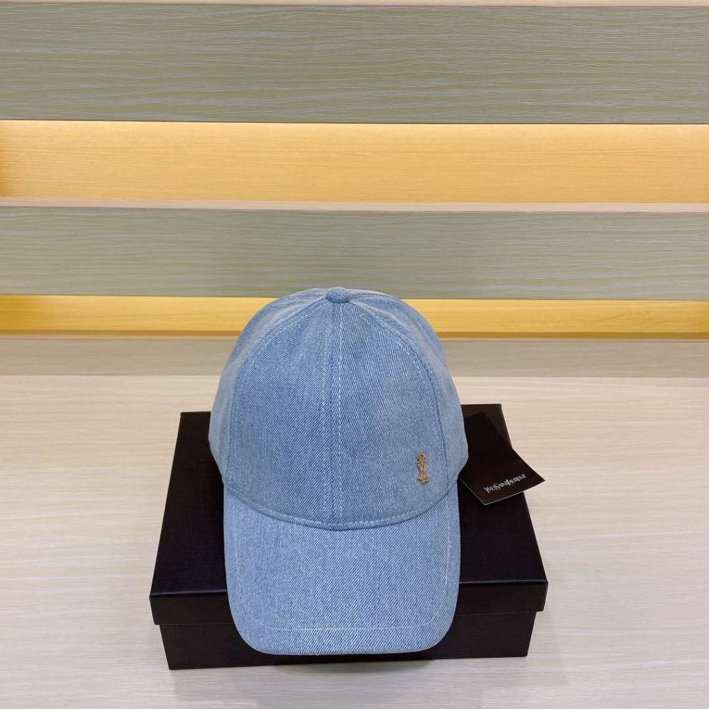 Saint Laurent Baseball Cap Cassandre Blue For Women