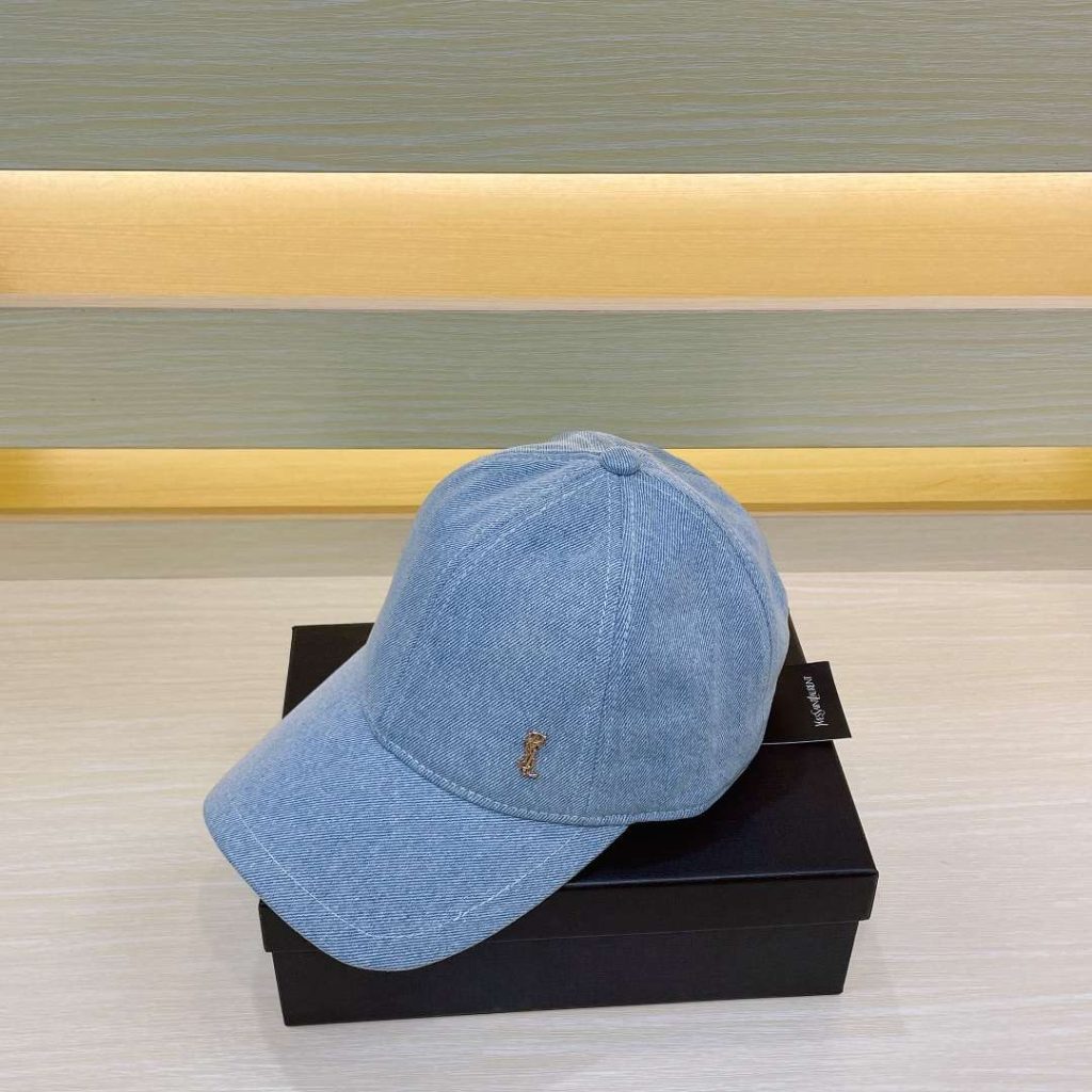 Saint Laurent Baseball Cap Cassandre Blue For Women