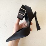 Saint Laurent Fanny Slingback Pumps In Crepe Satin Black For Women 7176081UU001000