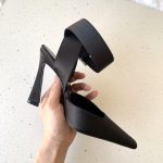 Saint Laurent Fanny Slingback Pumps In Crepe Satin Black For Women 7176081UU001000