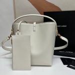 Saint Laurent Le 37 In Shiny White/Brown For Women 25cm / 9.8in