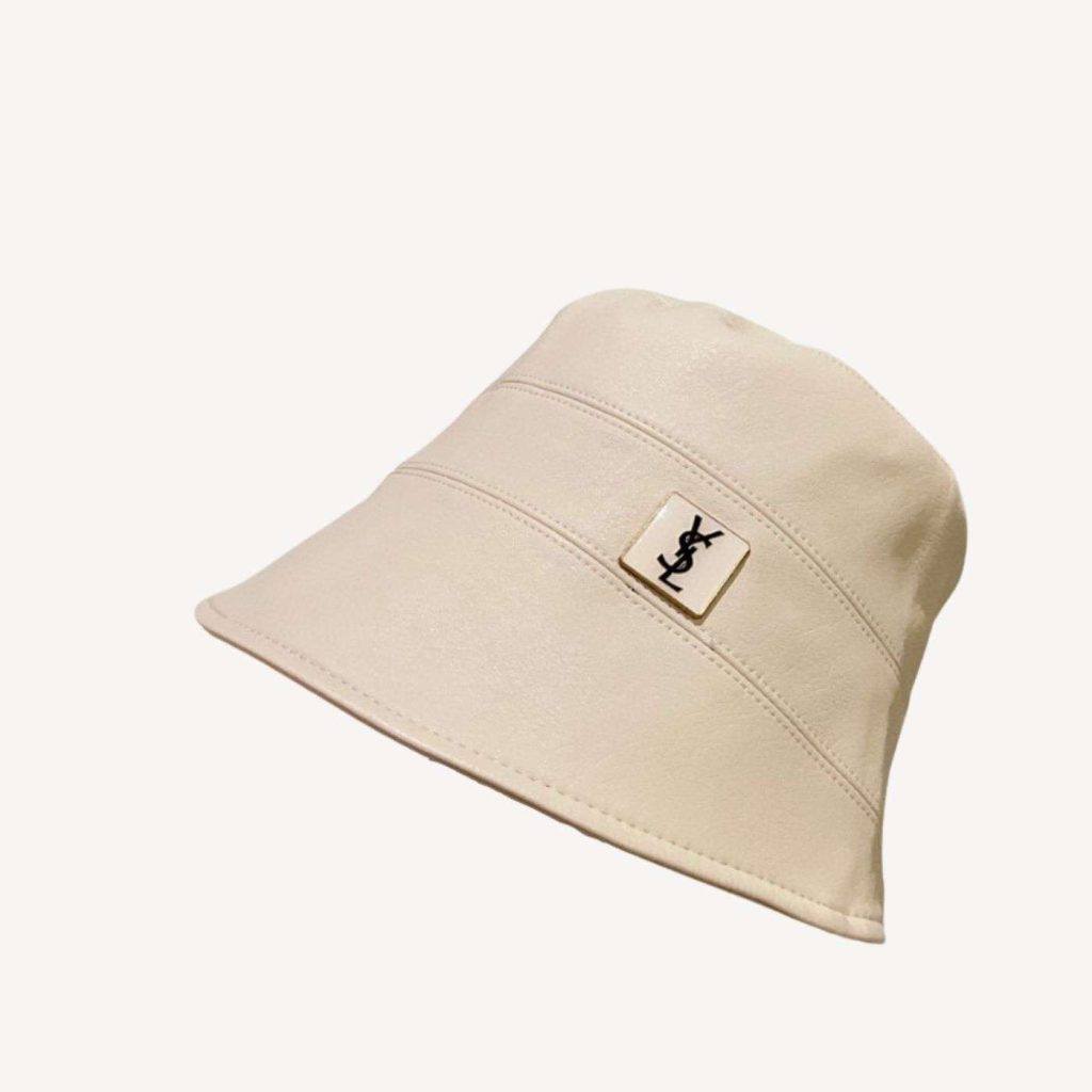 Saint Laurent Logo Strap Bucket Hat Beige For Women