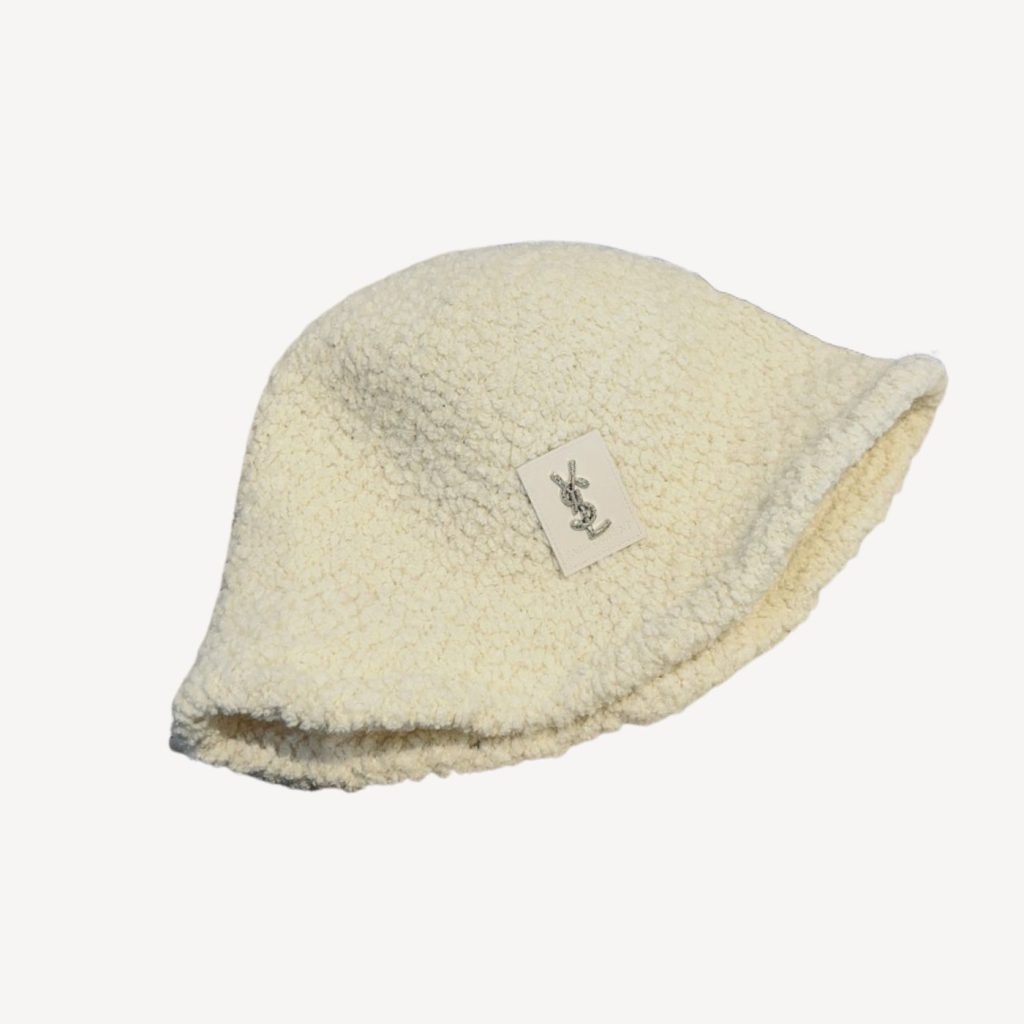 Saint Laurent Logo Strap Bucket Hat White For Women