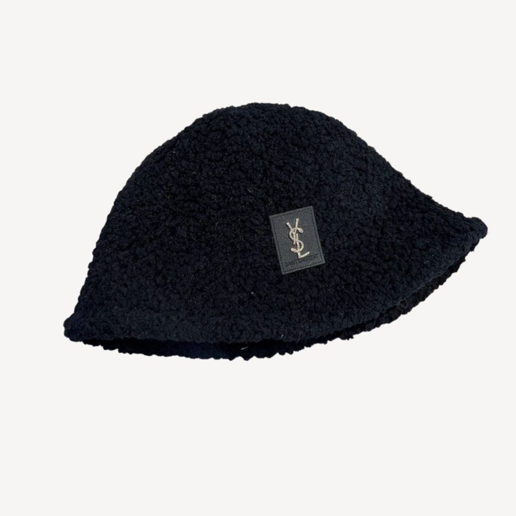 Saint Laurent Logo Strap Bucket Hat Black For Women