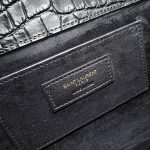 Saint Laurent Manhattan Clutch In Crocodile-Embossed Brown/Black For Women 31cm / 14in 695949AAAOH2591