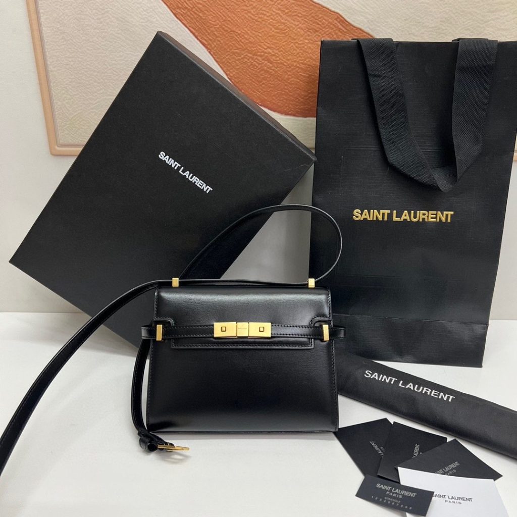 Saint Laurent Manhattan Mini Crossbody Bag Black For Women 19cm / 7.5in 7277660SX0W1000