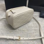 Saint Laurent Quilted Wash Bag White/Black For Women 16cm / 6.3in