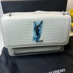 Saint Laurent Sunset Chain Bag White With Silver Hardware For Women 7.4in/19cm YSL 533026DND1N9207