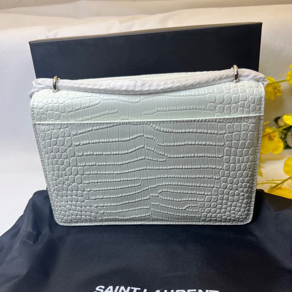 Saint Laurent Sunset Chain Bag White With Silver Hardware For Women 7.4in/19cm YSL 533026DND1N9207