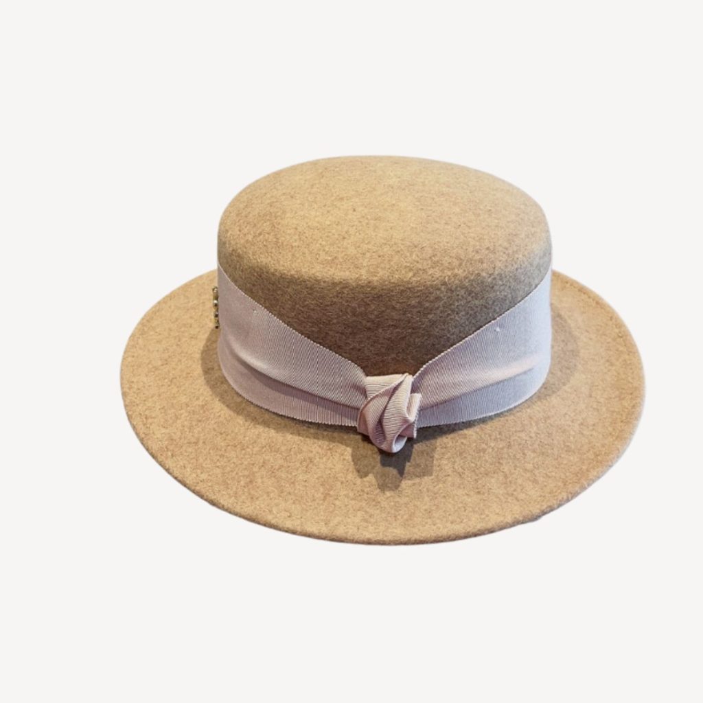 Saint Laurent Trilby Hat In Wool Felt Beige For Women