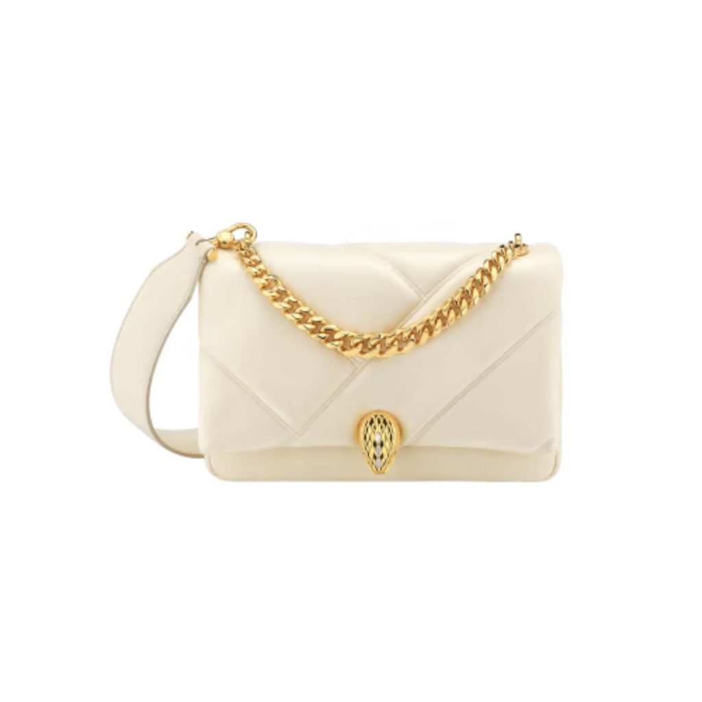 Bvlgari Serpenti Cabochon Crossbody Ivory Bag For Women 291089- 8.5 Inches/ 21.5 Cm