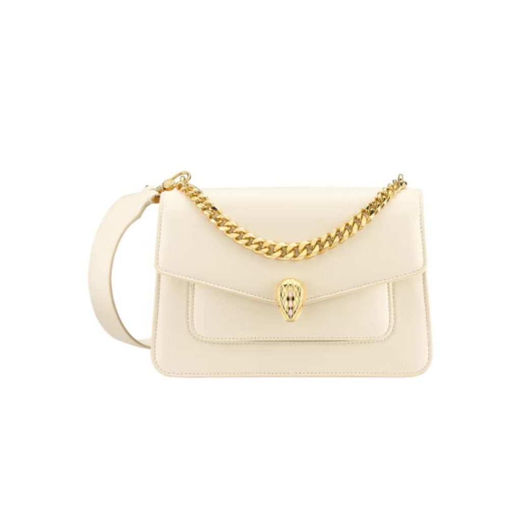 Bvlgari Serpenti Forever Crossbody Ivory Bag For Women 291227- 9.8 Inches/ 25 Cm