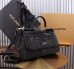 Dolce & Gabbana Sicily Handbag Black For Women 11.4in/29cm