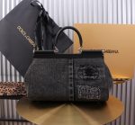 Dolce & Gabbana Sicily Handbag Black For Women 11.4in/29cm