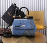 Dolce & Gabbana Sicily Handbag Blue For Women 7.9in/20cm