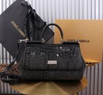 Dolce & Gabbana Sicily Handbag Black For Women 11.4in/29cm