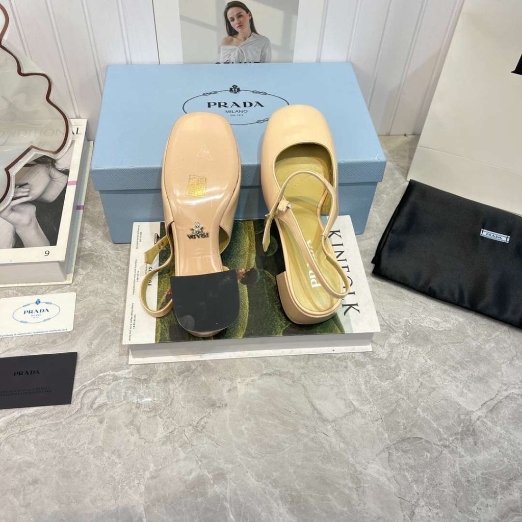 Prada Slingback Exull Pumps Cream For Women