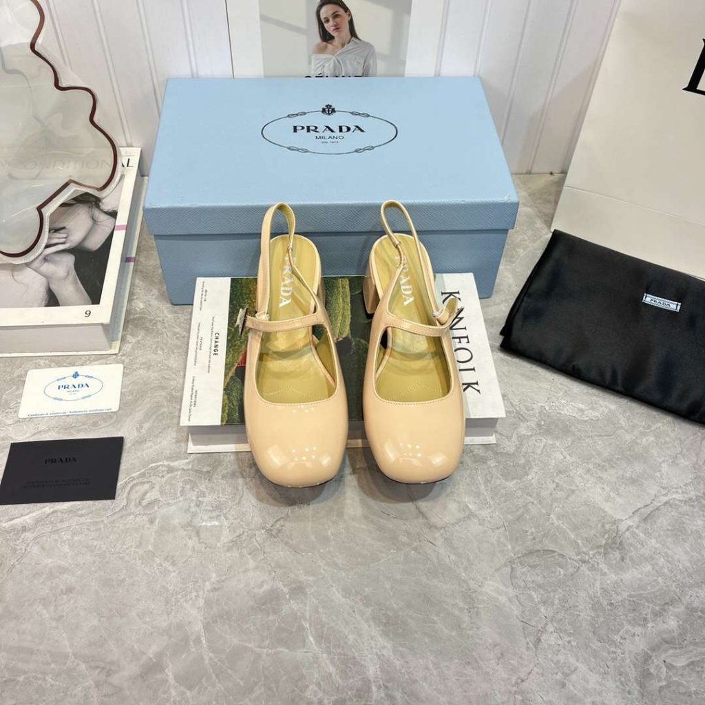 Prada Slingback Exull Pumps Cream For Women