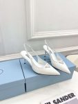 Prada Slingback Spike Pumps White For Women