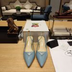 Prada Slingback Spike Pumps Blue For Women