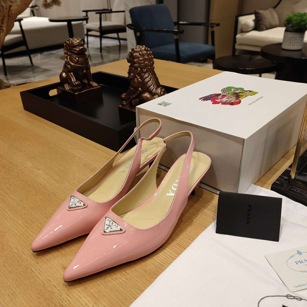 Prada Slingback Spike Pumps Pink For Women