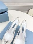 Prada Slingback Spike Pumps White For Women