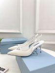 Prada Slingback Spike Pumps White For Women