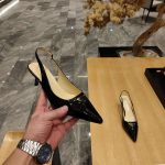 Prada Slingback Spike Pumps Black For Women