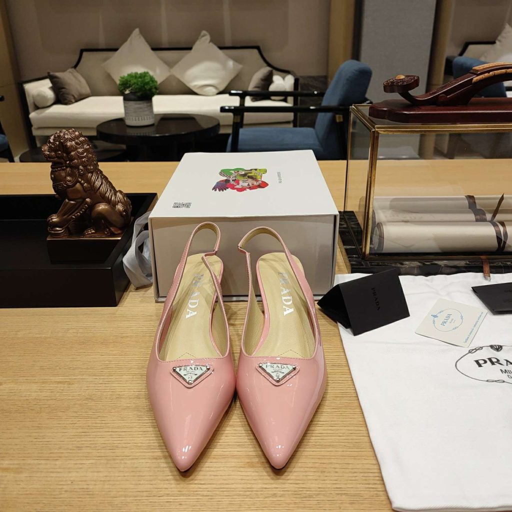 Prada Slingback Spike Pumps Pink For Women