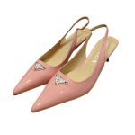 Prada Slingback Spike Pumps Pink For Women