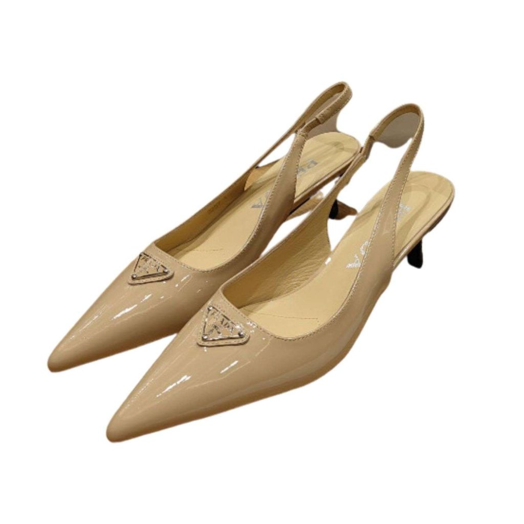 Prada Slingback Spike Pumps Brown For Women