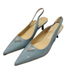 Prada Slingback Spike Pumps Blue For Women