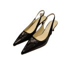 Prada Slingback Spike Pumps Black For Women