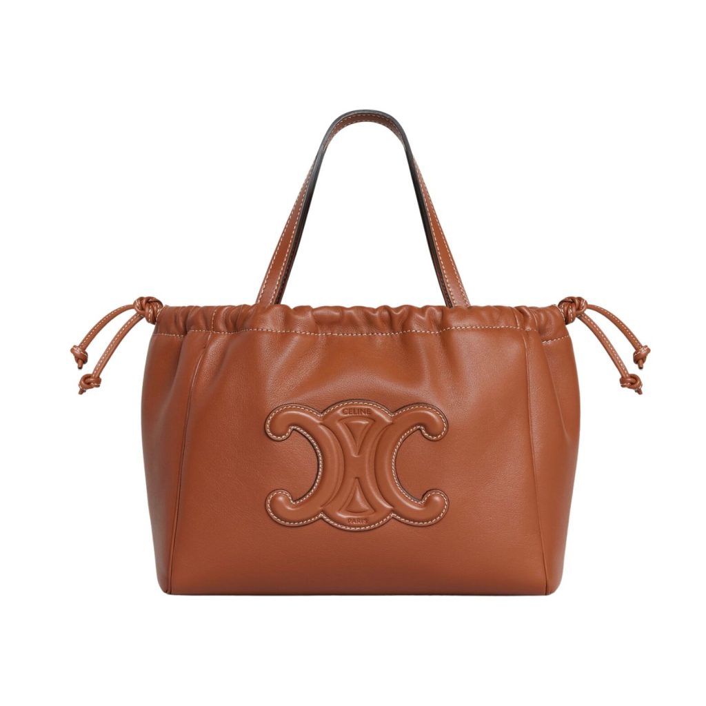 Celine Small Cabas Drawstring Cuir Triomphe Brown For Women 22.5cm / 9in 111013DU3.04LU