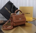 Dolce & Gabbana Small Sicily Handbag Brown For Women 7.5in/19cm