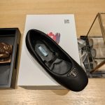 Prada Soft Padded Nappa Ballerinas Black For Women