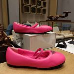 Prada Soft Padded Nappa Ballerinas Pink For Women