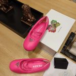 Prada Soft Padded Nappa Ballerinas Pink For Women