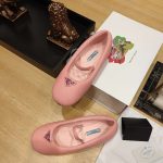 Prada Soft Padded Nappa Ballerinas Light Pink For Women