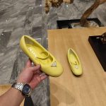 Prada Soft Padded Nappa Ballerinas Yellow For Women