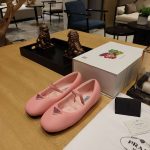 Prada Soft Padded Nappa Ballerinas Light Pink For Women