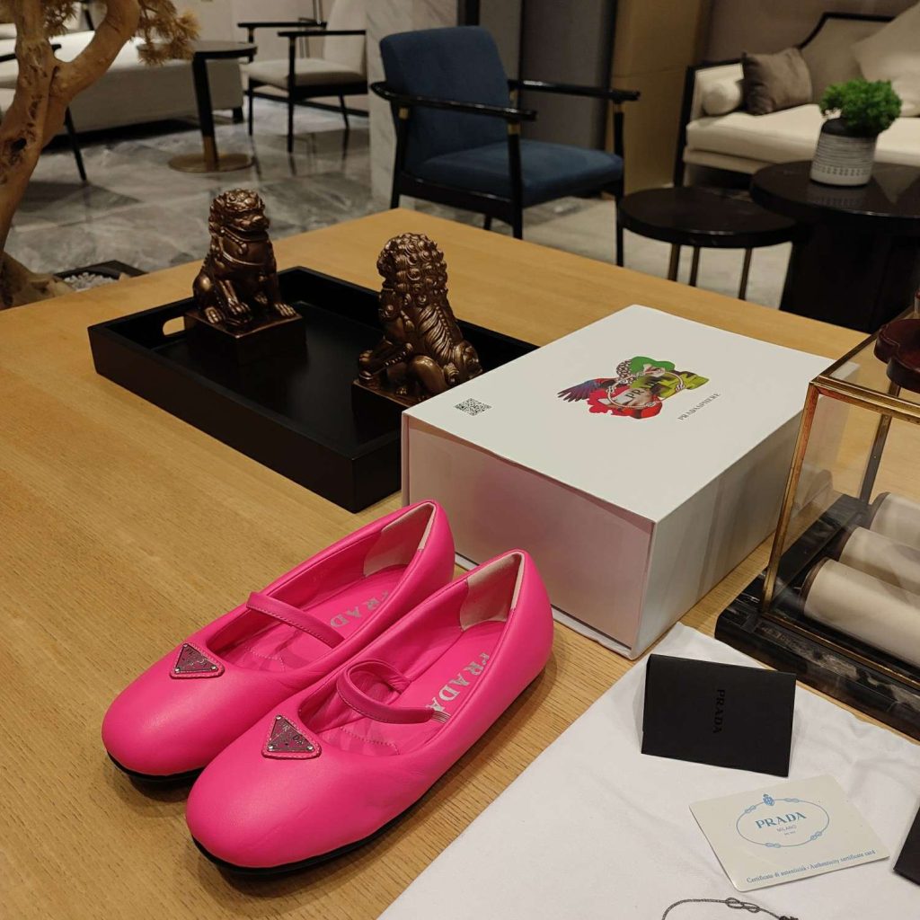 Prada Soft Padded Nappa Ballerinas Pink For Women