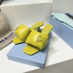 Prada Soft Padded Nappa Sandals Yellow For Women