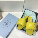 Prada Soft Padded Nappa Sandals Yellow For Women