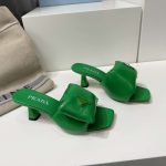 Prada Soft Padded Nappa Sandals Green For Women